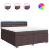 Box Spring Bed with Mattress Dark Brown 200 x 200 cm Fabric