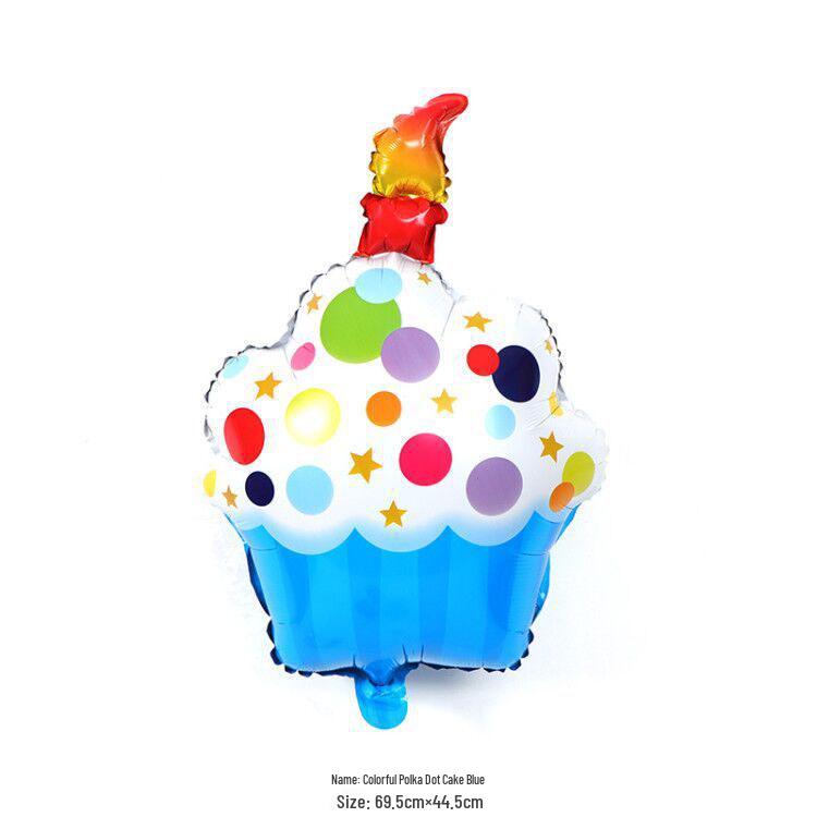 Colorful Large Birthday Cake Foil Balloon for Kids' Party Decoration and Photo Props