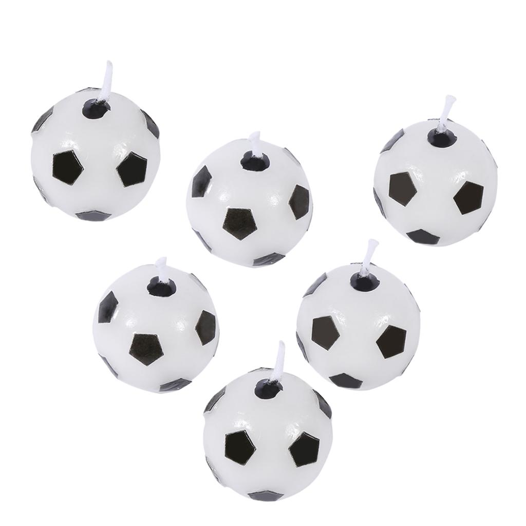 6Pcs Cute Soccer Ball Football Birthday Party Cake Candles Decorations Supplies For Kids