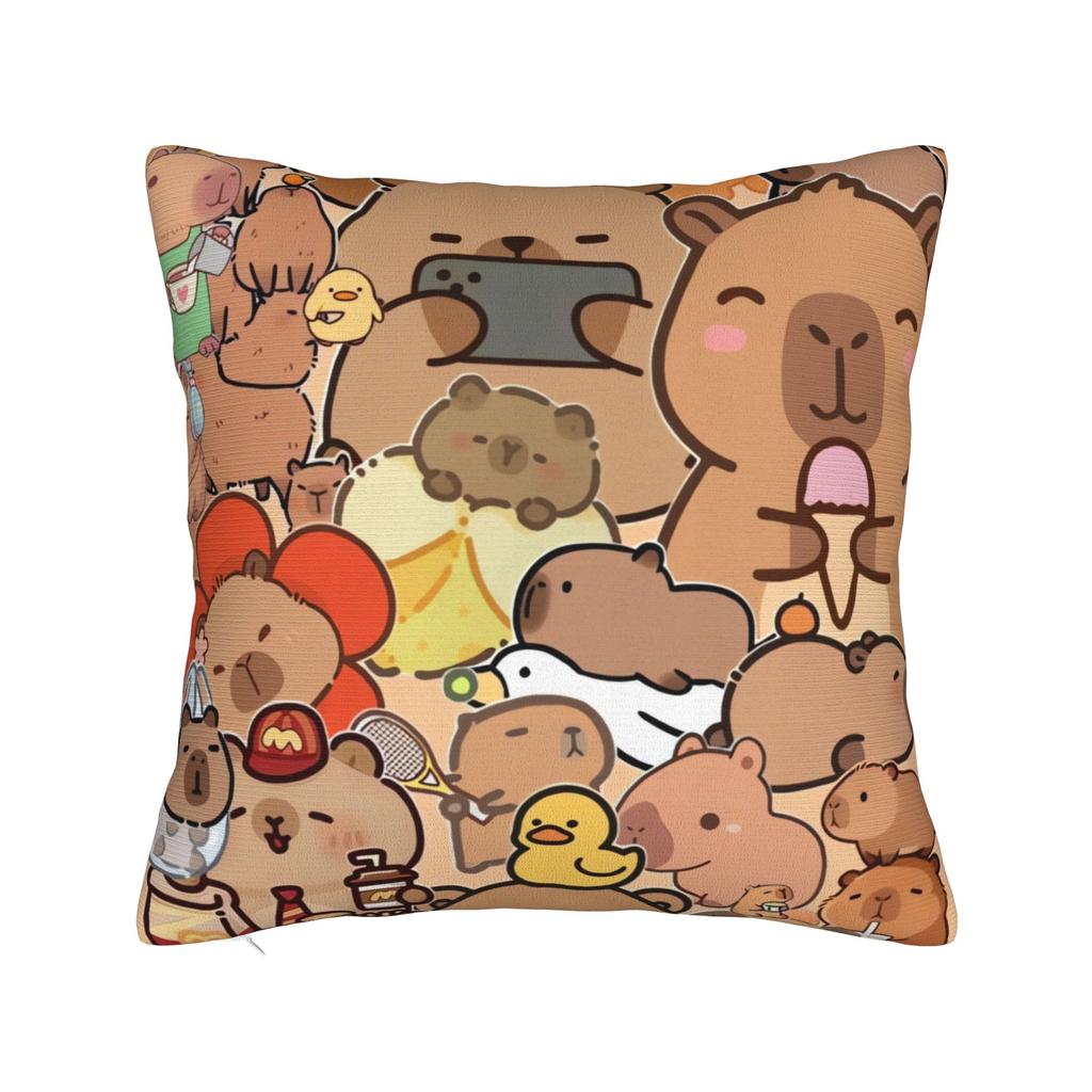 Pillow Case Capybara Soft Pillow Cover For Sofa Couch Bed Living Room Funny Pillowcases