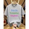 English Letter Printed Women's Round Neck T-shirt Summer Casual Short Sleeved Top Street Women's Versatile