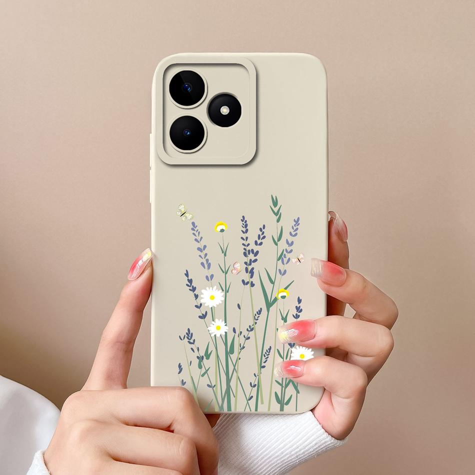 Coque Simple Pour Realme Note 50 Style Décontracté Protection Complète Anti-Choc Coque Arrière Silicone Liquide Doux Modèle RMX3834 Coque