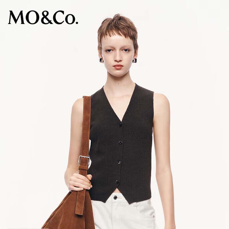 MO&Co. Women's Cropped Wool Knit Vest