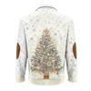 Estampa de Natal 3 botões - Moletom masculino com gola alta, moletom casual para atividades ao ar livre com fivela