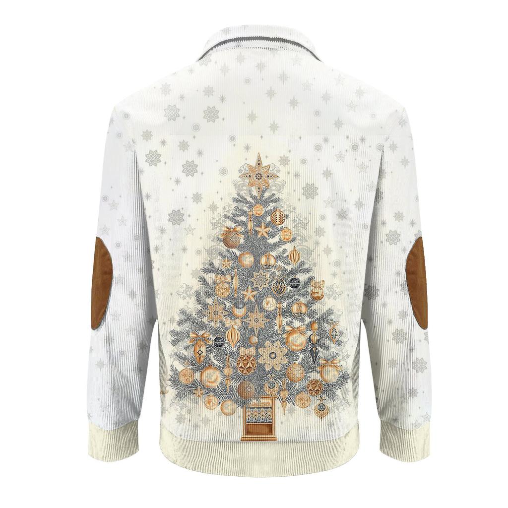 Weihnachtsdruck 3-Knopf - Herren-Sweatshirt mit Stehkragen, lässiger Outdoor-Kapuzenpullover mit Schnalle