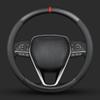 Carbon Fiber Leather Car Steering Wheel Cover, Comfortable And Anti-Skid, Universal 15 Inch (Black)