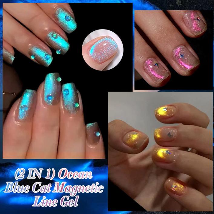 5ML Funkelnde Cat Eye Nagelgel Kunst Glitter Shinny Effekt UV Gel Polnisch Schimmer Staub DIY Nägel Dekor