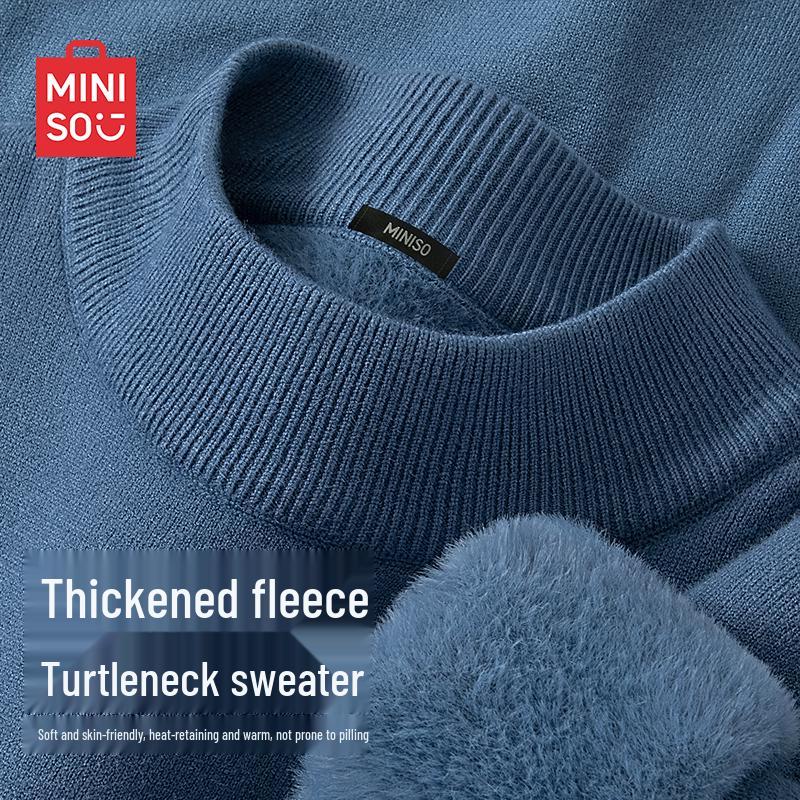 

MINISO Men s Thick Warm Mock Neck Sweater 3XL
