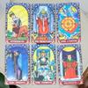 Blue Classic Tarot Deck 10.3*6cm - 78 Cards Traditional Waite Imagery with Celestial Mandala Back, Unique Starry Border Design
