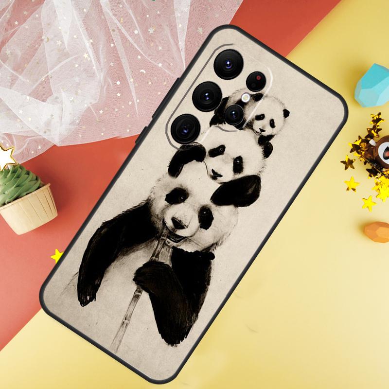 Panda Animal Cute Bear Phone Case For Samsung Galaxy S26 S25 Ultra S23 S21 S20 S22 S24 FE S10 Plus Cover Coque