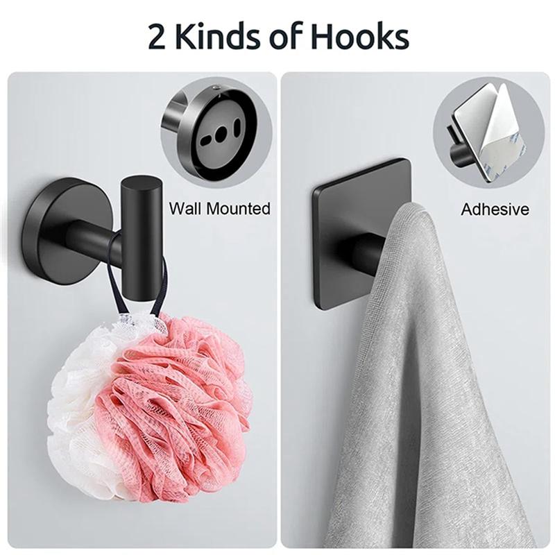 A25F-For Bathroom Wall Mounted Towel Bar Set 7-Piece Stainless Steel Hardware Accessories Including Bath Towel Racks