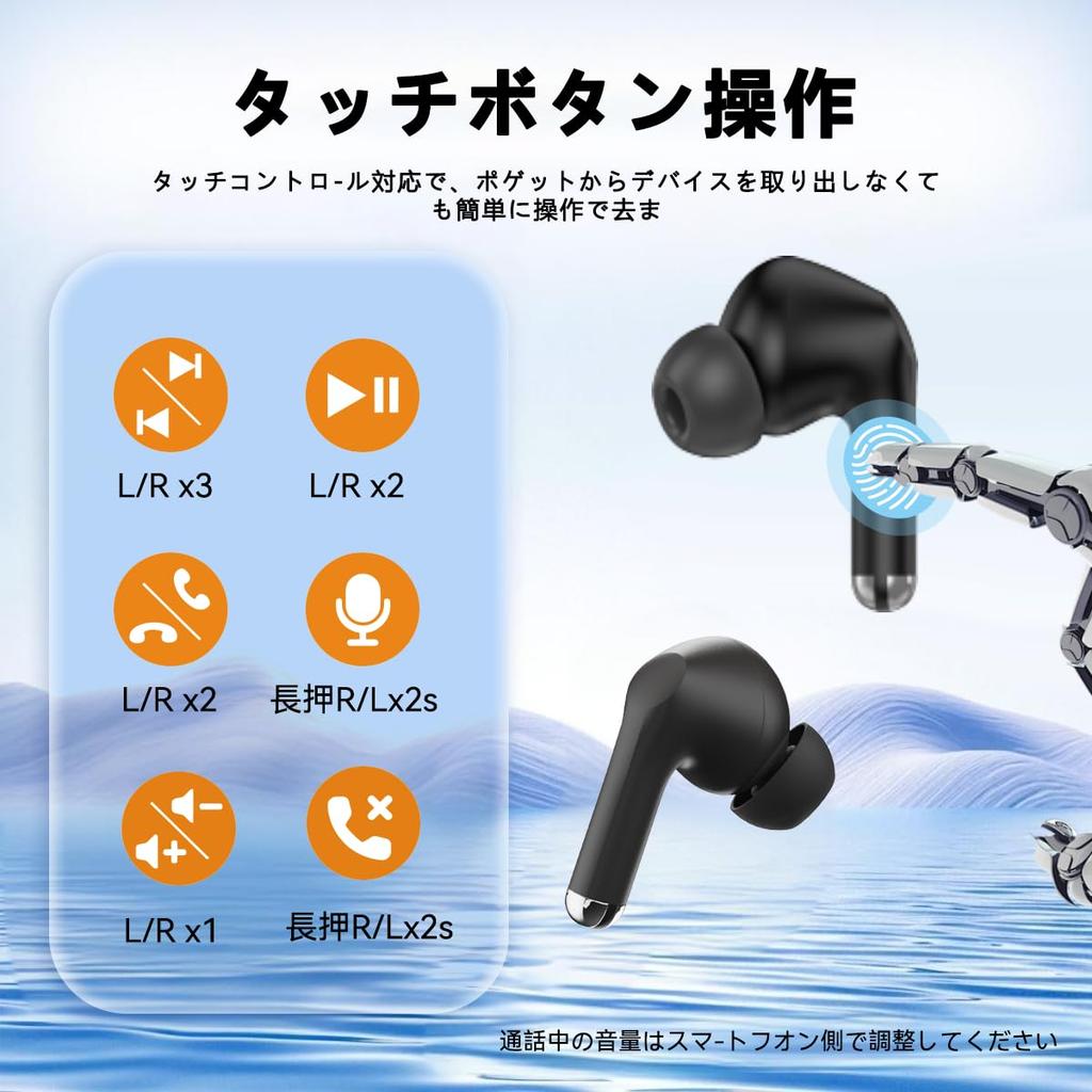 Wireless Bluetooth Earbuds with 6 Silicone AI Smart ENC IPX7 Up to 60 Hours of 2026 Latest Bluetooth Sound Low Instant for Web and Compatible with