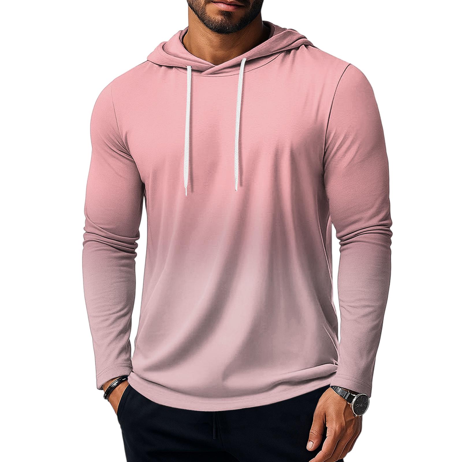 

Мужская толстовка, свободная однотонная уличная теплая дышащая футболка, топ XXXL розовый