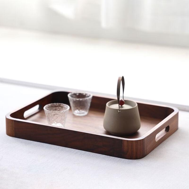 Rectangular Walnut Wood Serving Tray