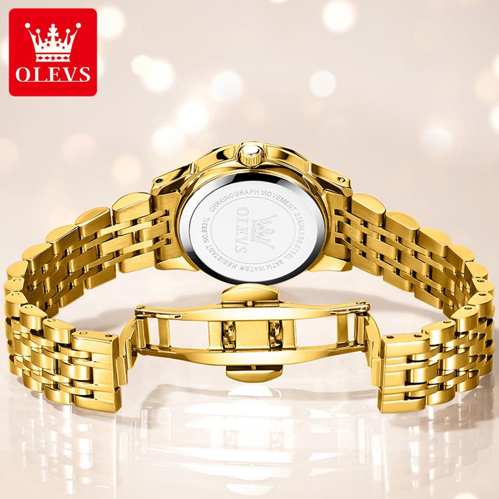 OLEVS Luxury Gold Steel Man Watch High Quality Date Waterproof Luminous Men's Wristwatch Men Quartz Watches
