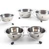 Iron Frame Stainless Steel Pet Bowl Anti-leak Pet Drinking Bowl Cat Double Bowl  Pet Feeding