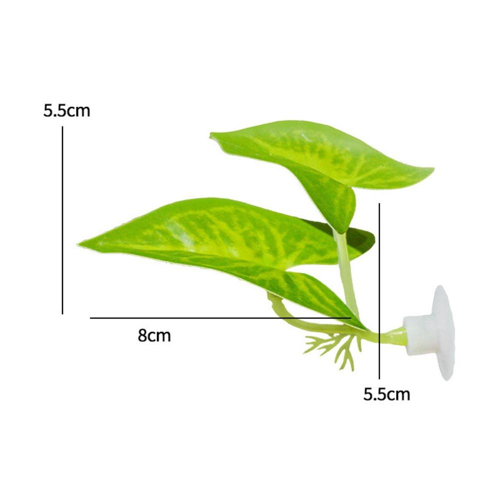 Plastic Betta Fish Leaf Pad Suction Cup Reptile Basking Area Practical Fish Hiding Habitat  Reptile