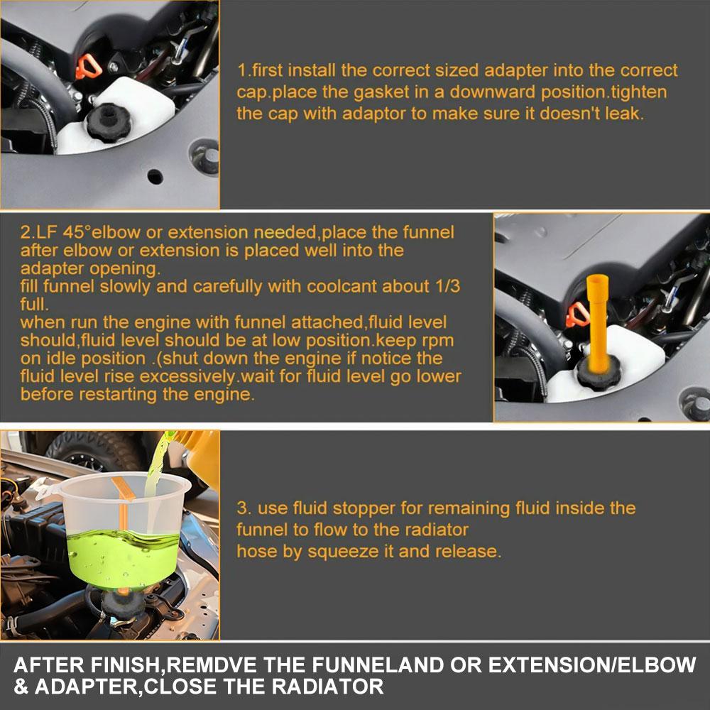 Plastic Filling Funnel Spout 15Pcs/Set Fit Universal Vehicles Spill Proof Coolant Filling Kit Car Accessories Pour Oil Tool