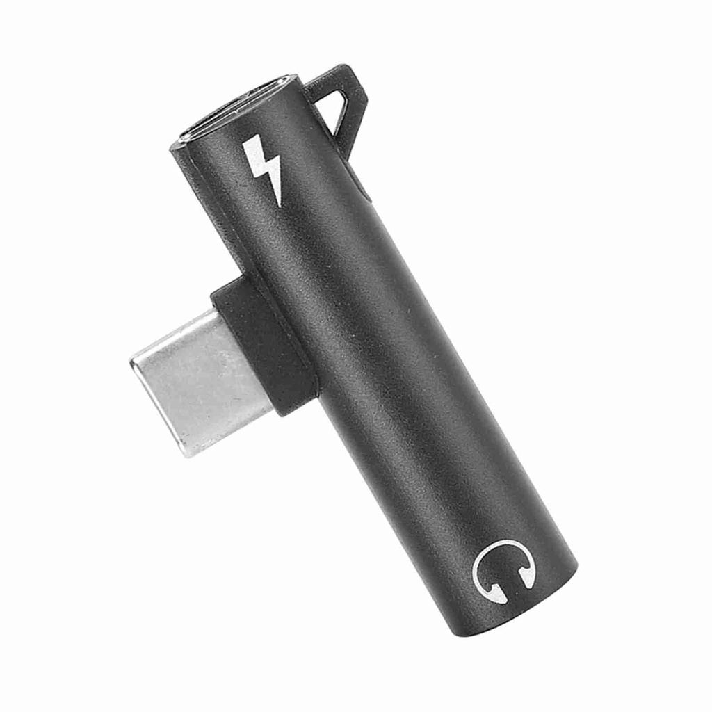 2Pcs 2 In 1 TypeC To 3.5mm Assist Cable Headset Distributor Adapter(silver )