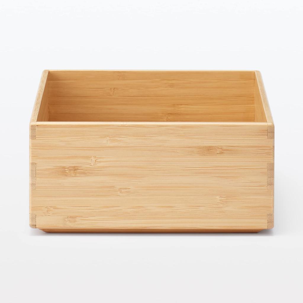 MUJI Stackable Bamboo Rectangular Storage 26cm W X D X Product Number Suitable for Clothing Storage Box, Half, Small, 18.5cm 8.5cm H, 12047261,