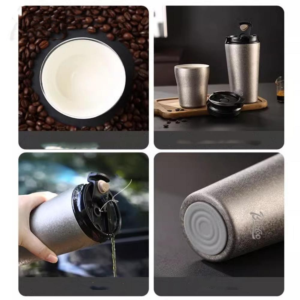 Ceramic Liner Travel Cup With Lid Leakproof Insulated Thermal Mug Coffee Cup Keep Hot And Cold Tumbler