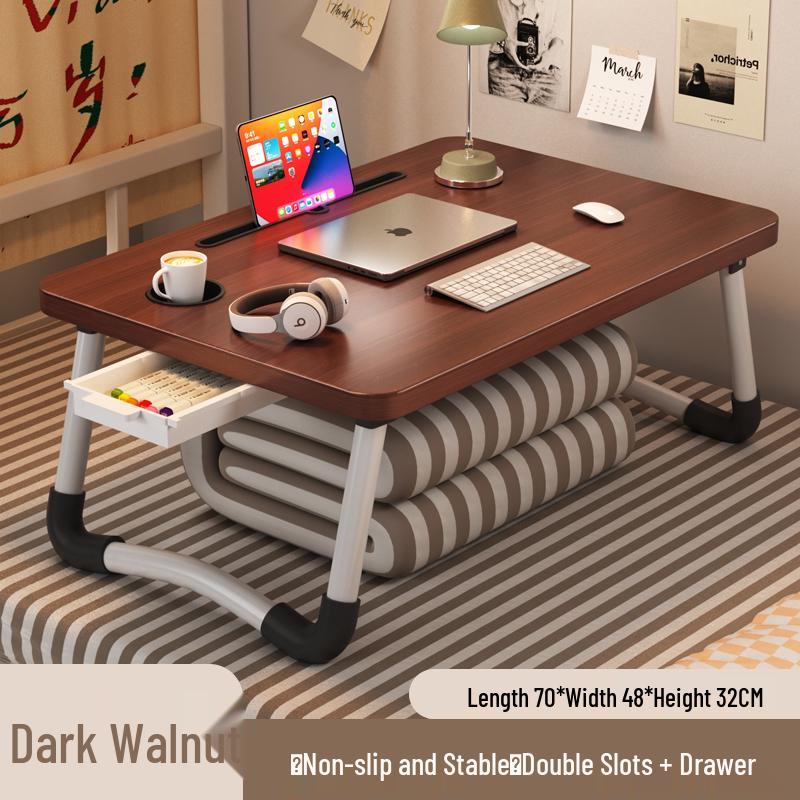Foldable Laptop Bedside Table - Adjustable Study Desk for Bedroom or Bay Window