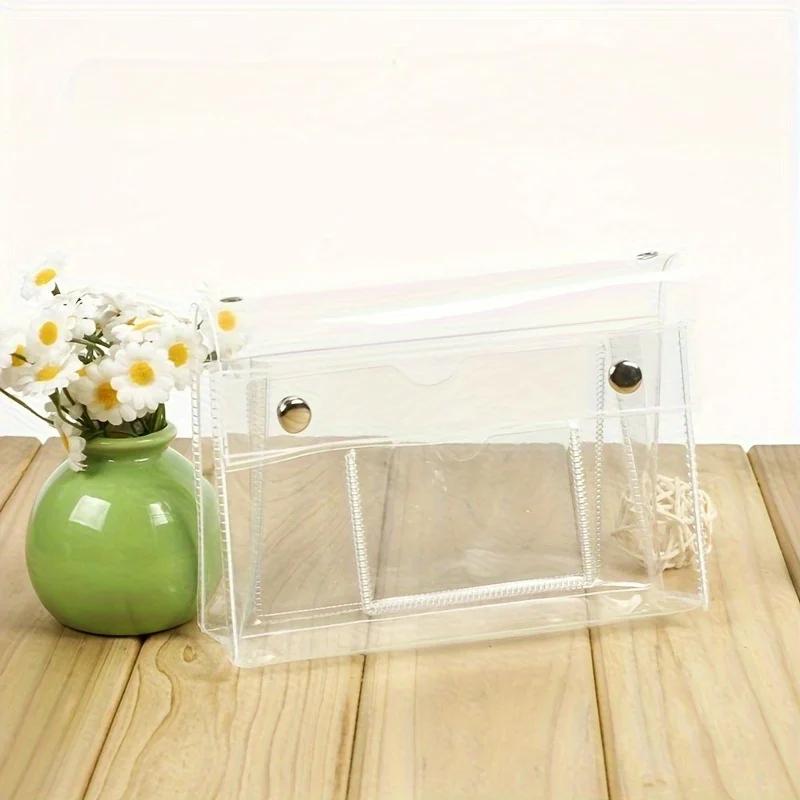 

1pc PVC Transparent Cosmetic Bag 4 - Layer Travel Toiletry Organizer Multi - Purpose Makeup Storage Purse Stationery Pencil Case білий