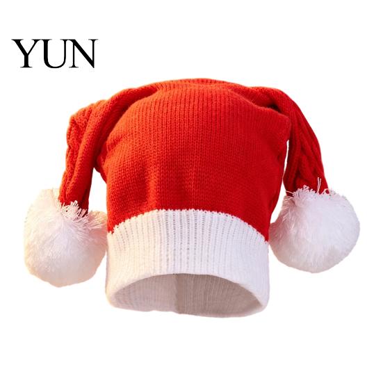 Stylish Pom Hat for Girls Women Christmas Elf Hat, Cozy Winter Knit with Comfortable Daily Pom, Stretchy Warm Skull Cap Outdoor Cold Weather Knitted
