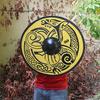 Viking Round Shield Dragon Face Medieval Warrior Wooden 60.96 Cm Handcrafted Shield