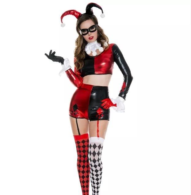 Halloween Circus Funny Sexy Clown Costume Anime Harry Quinn Staging Suit