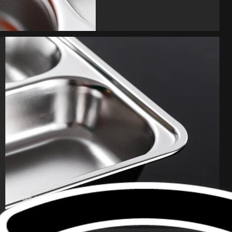 304 Stainless Steel Divided Lunch Tray with Lid