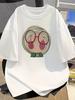 Kawaii Glasses Girl Graphic TShirt Unisex Aesthetic Cartoon Portrait Print Tee Summer Short Sleeve Harajuku Casual Lady Tops