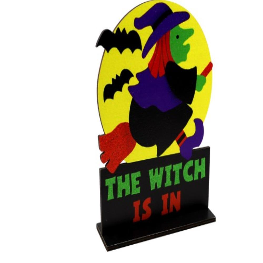1pcs Halloween Wooden Decor Desk Ornament Party Supplies Atmosphere Prop Pumpkin Ghost Witch Decor Trick or Treat