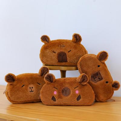 Capybara Federmäppchen Niedliches Plüsch Reißverschluss Stiftebox Schreibwaren Aufbewahrungsorganisator Für Kinder Schüler Schule, College-Zubehör, Geschenke