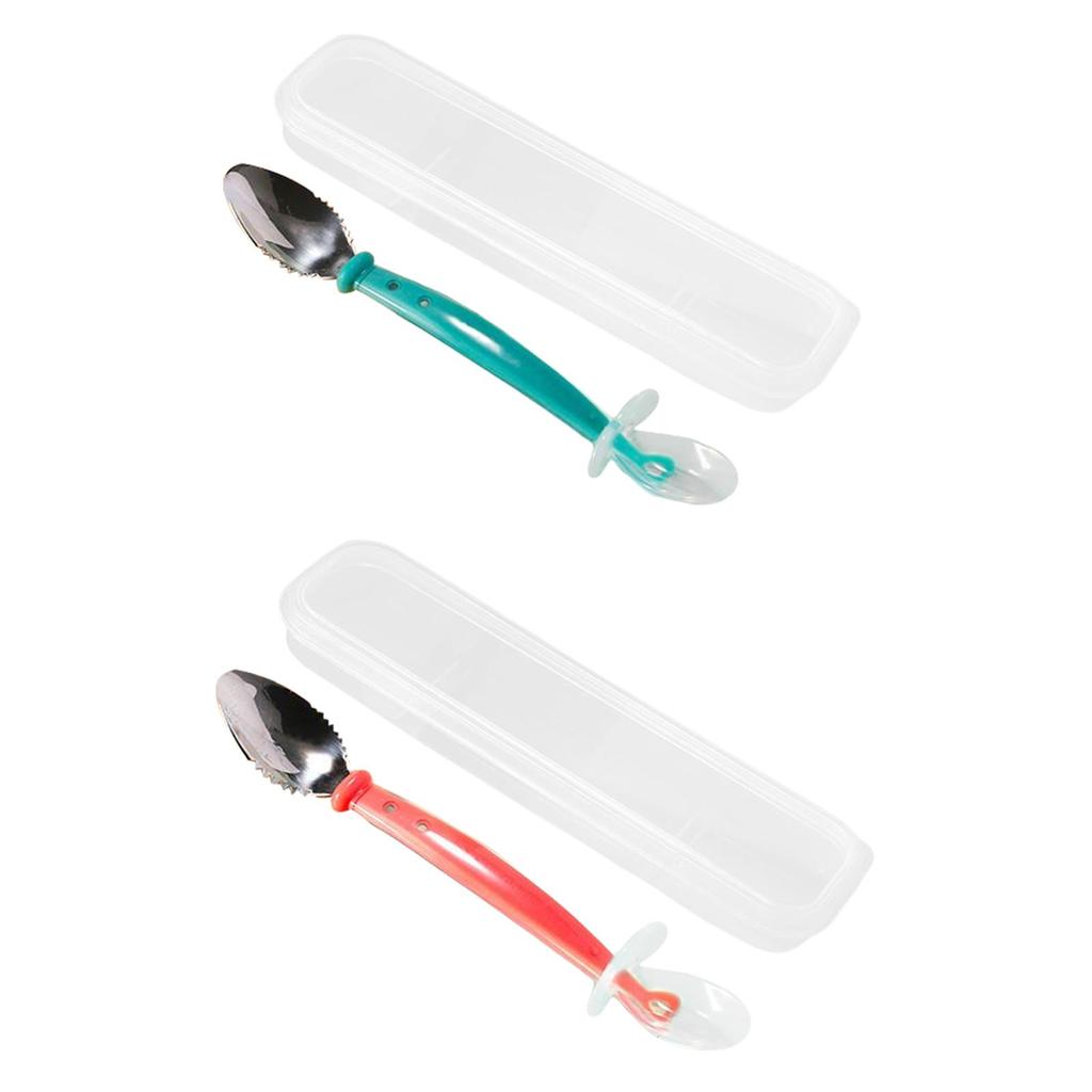 Silicone Reusable Educational Encourage self-feed Training Spoon Infant 6 Months+