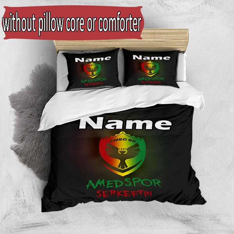 3pcs Duvet Cover Set (1*Duvet Cover + 2*Pillowcase, Without Core), Custom Name Amed SK Pattern Bedding Set, Home Bedroom Decor Gift