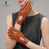Womens Thin Leather Gloves Driving Cycling Touchscreen Breathable Retro Fashion