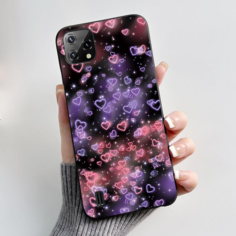 For Blackview A55 Case Oscal C60 Back Cover Luxury Cute Love Rabbit Funny Pattern Black TPU Soft Silicone Protective Phone Case