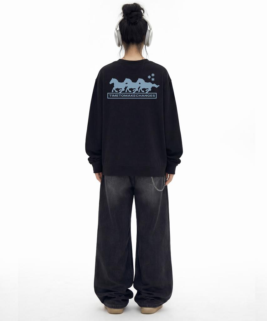 GRAVER [Unisex] 3 Horse Sweatshirt_5 Colors