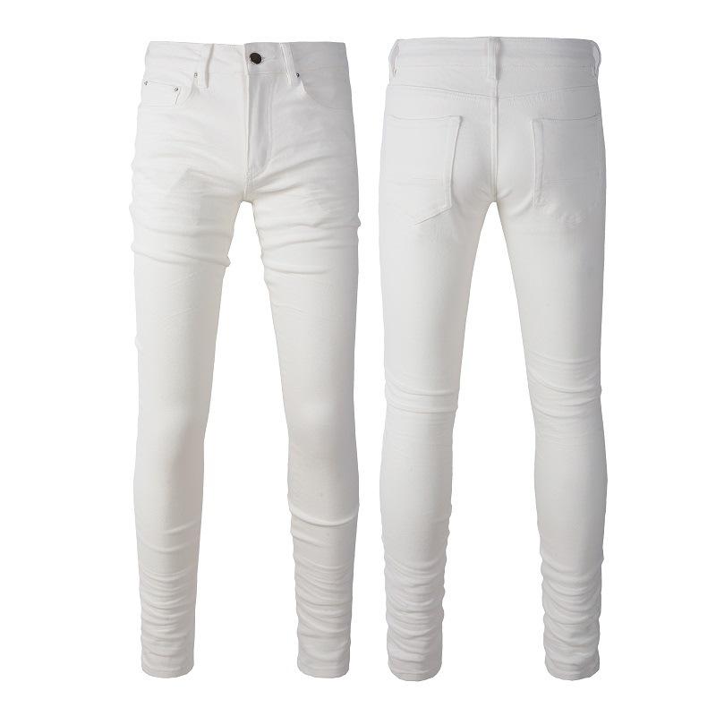 Fashionable, Casual, High-street White Jeans for Men – Slim-fit, Stretch, Ripped White Trousers