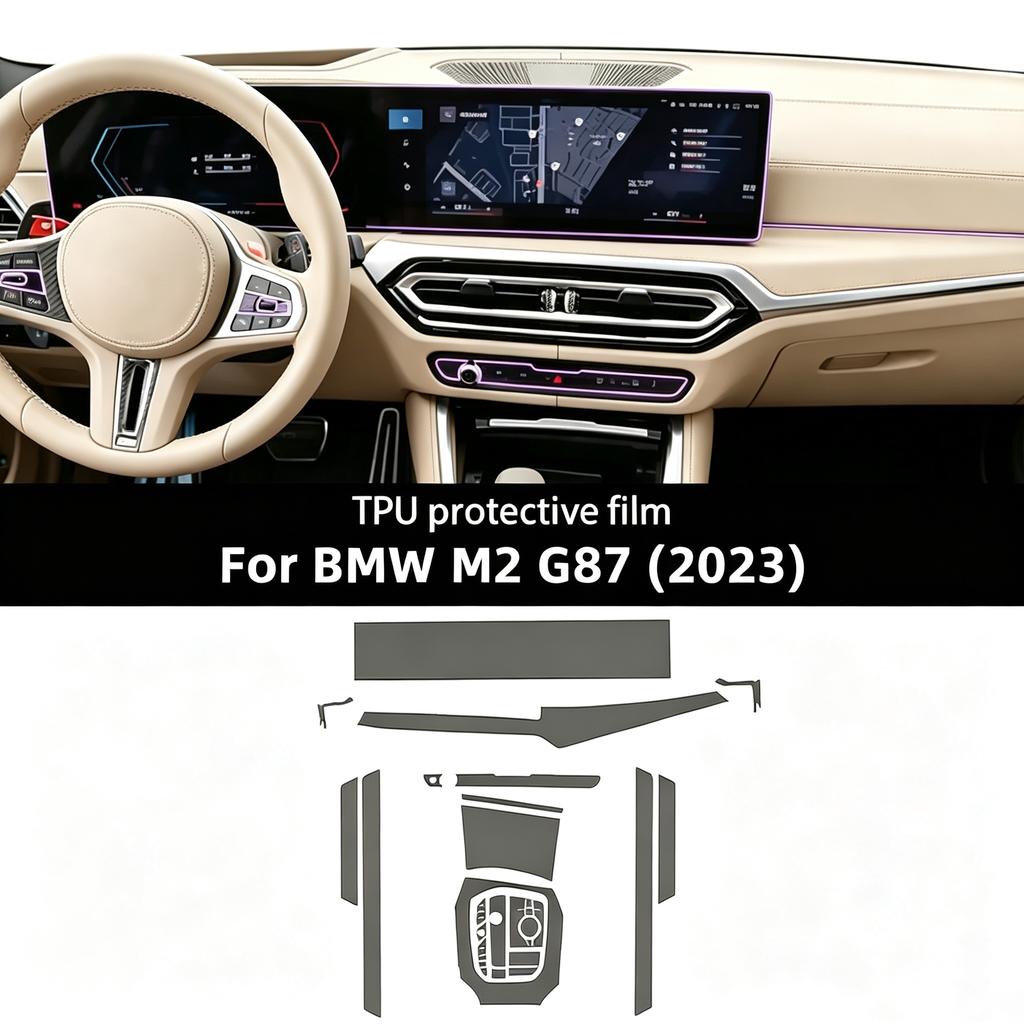 Per BMW M2/M3 G87 G80 2023 Auto Pellicola protettiva per vernice trasparente in TPU per cambio e console centrale dell'auto Pellicola PPF Antigraffio PellicolaBuon prodotto