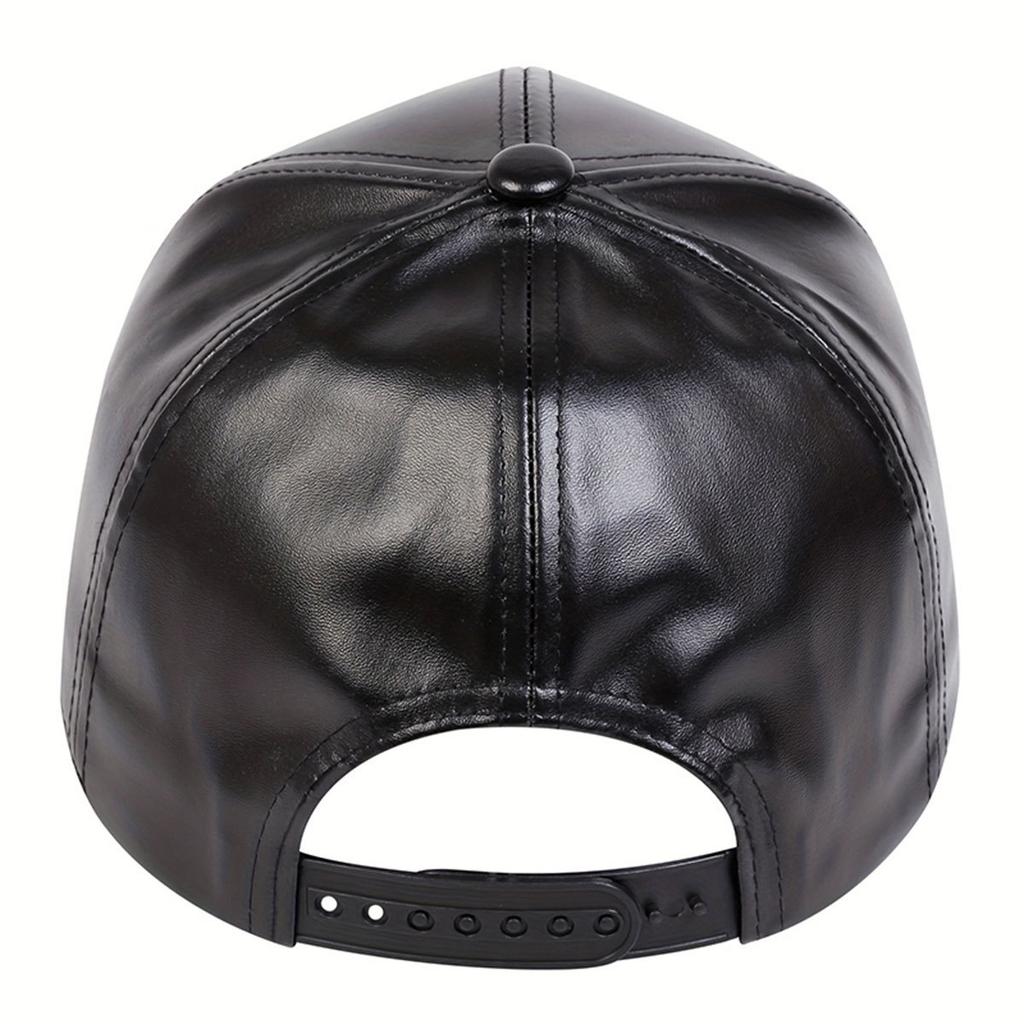 PU leather hat, spring and autumn models, middle-aged and elderly men's and women's baseball caps, hot-selling thermal shade peaked caps