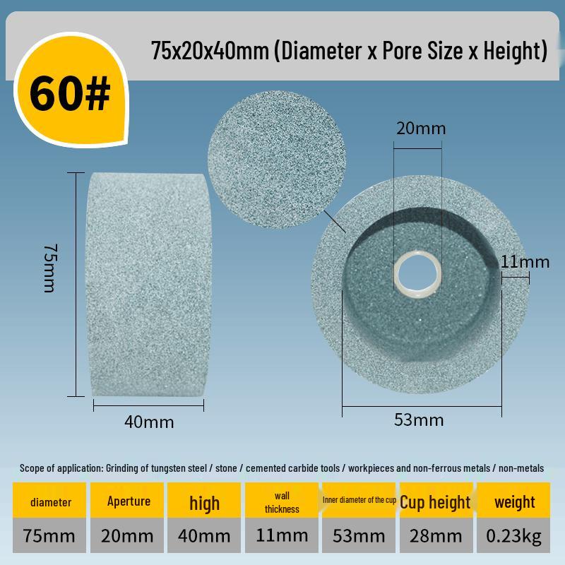 

Jundingying Green Carbon White Corundum Cup Grinding Wheel