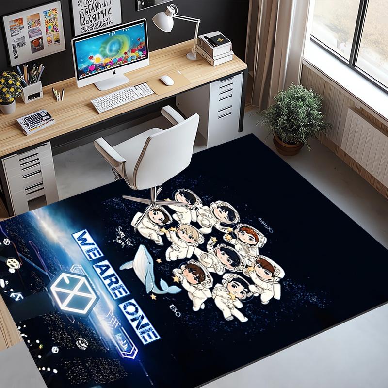 EXO Pattern Rug, Indoor/Outdoor Mat, for Picnic, Gameroom, Bedroom, Office, Living Room, Home Decor Carpet, Birthday Gift