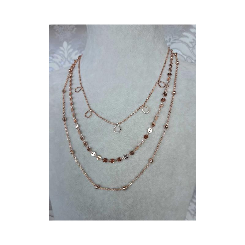 

By Tim Desing Женское колье Комбинированное колье из 3 пар с покрытием из розового золота 55 cm ярко-розовый