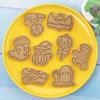 8Pcs Halloween Cookie Cutters 3D Pumpkin Ghost Skull Pressable Biscuit Mold Cookie Stamp Cake Decorating Tool Baking Accessories