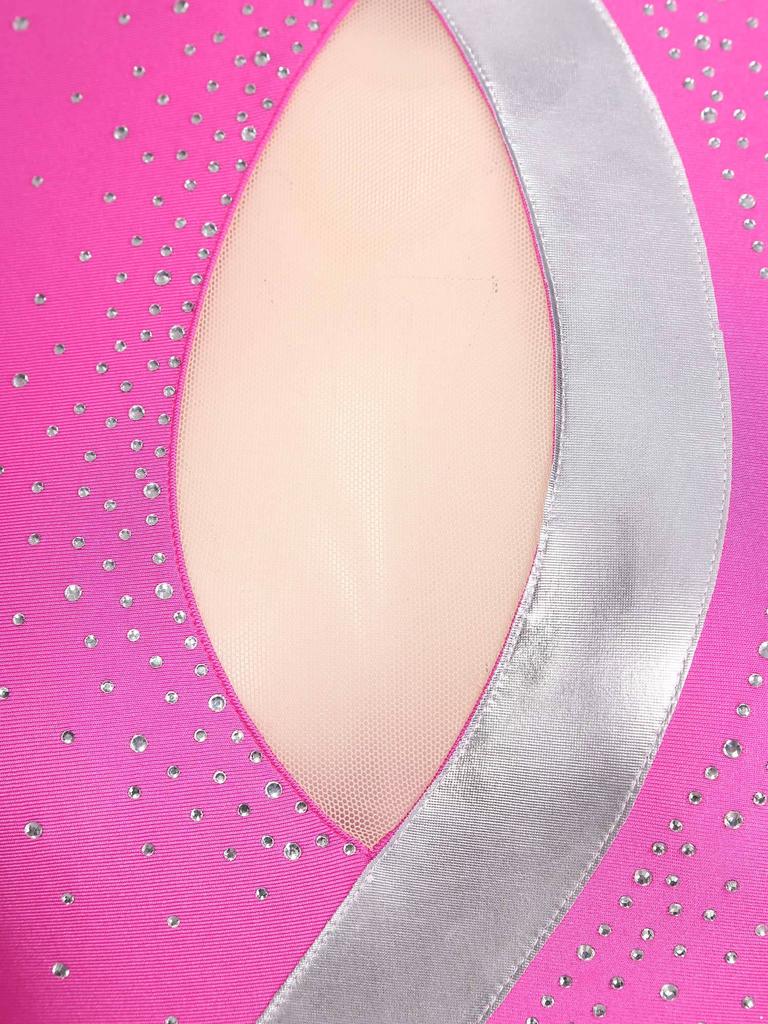 Dame Jumpsuit med metallisk fargeblokk Mock Neck Skinnende rhinsteiner Hel kroppsleotard Ytelse Danseklær