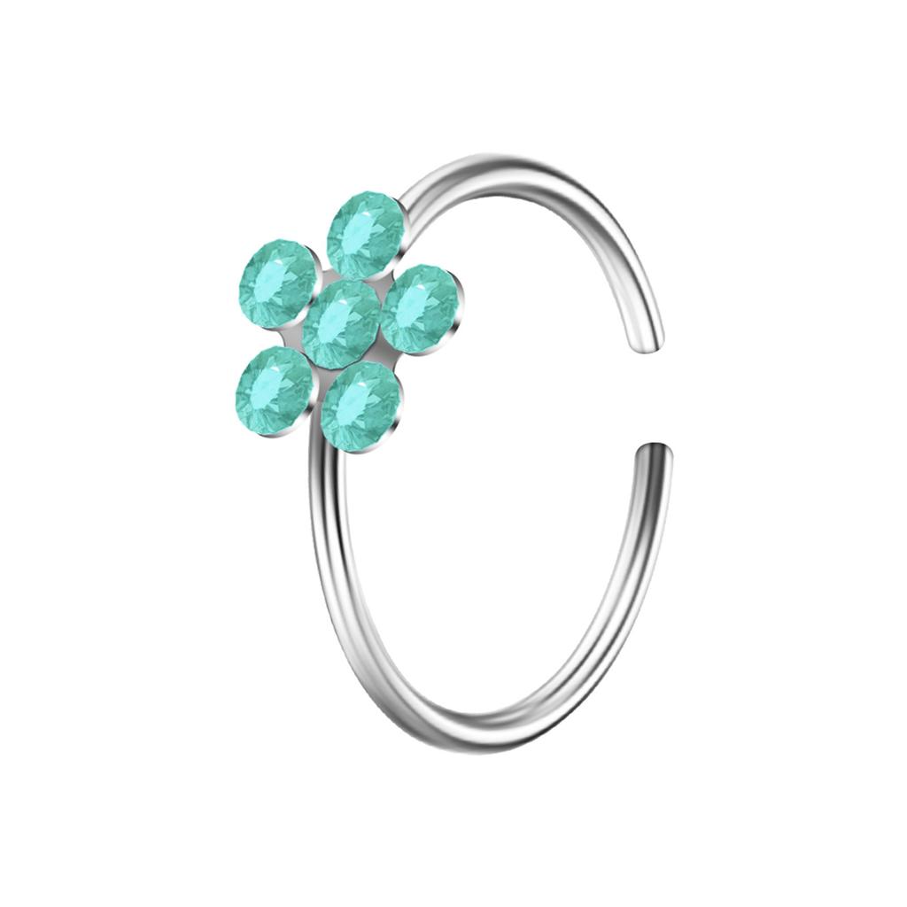 Exquisite C-shaped Diamond-set Petal Nose Ring Exotic Nose Decoration Nose Clip Human Puncture Jewelry