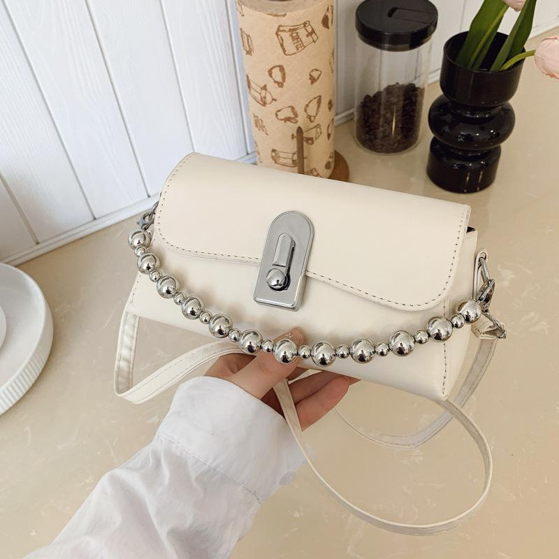 Vintage Beads Chain Small Bag For Women Versatile New Trendy Fashionable Casual Single Shoulder Crossbody Bags For Lady