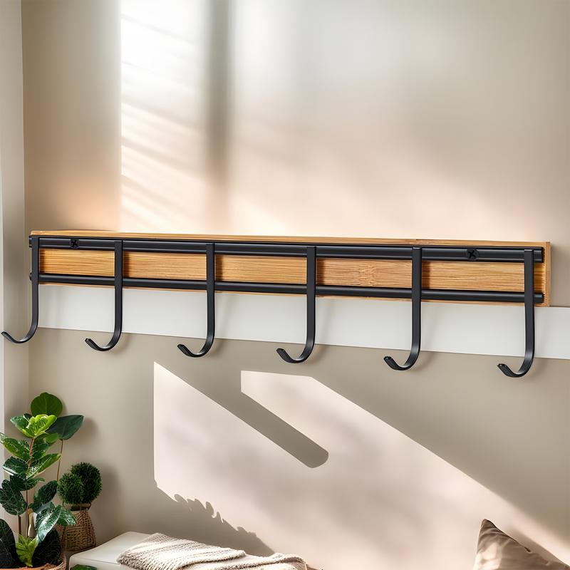 Utensil Rack Soup Spoon Holder Set Of 2 Wall Mounted 6 Hook Utensil Organizer For Kitchen Cabinet Sink Side Pantry Apartment